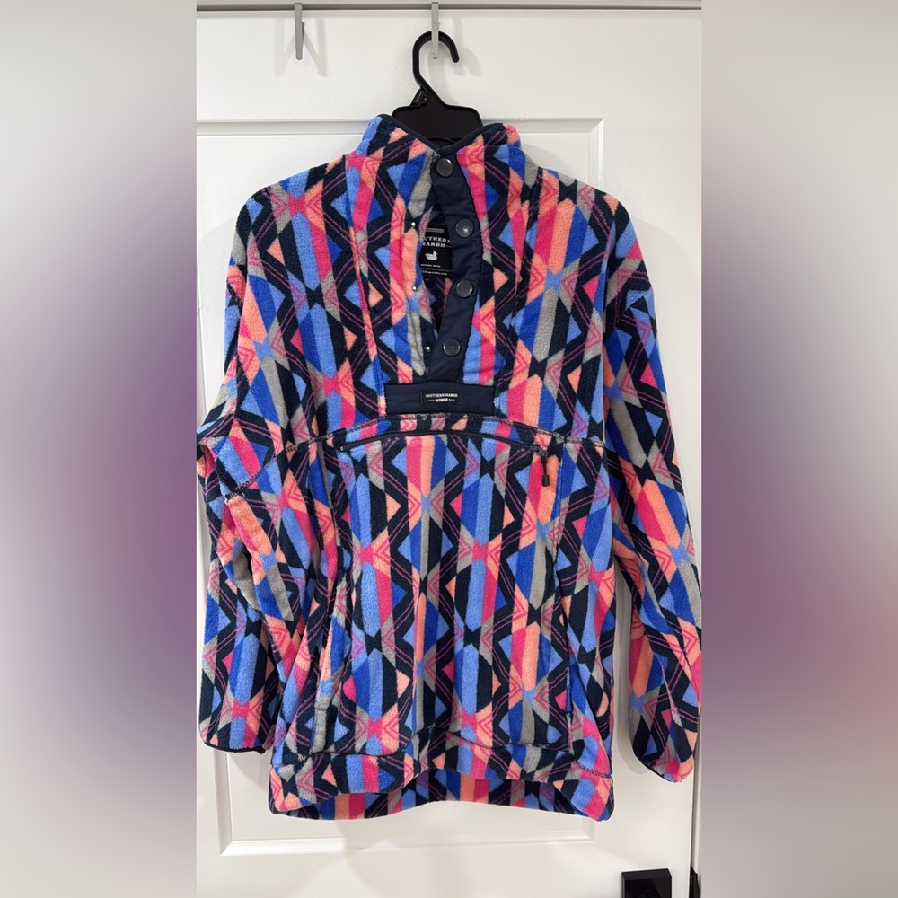 Southern Marsh Colorful Geometric Fleece Pullover